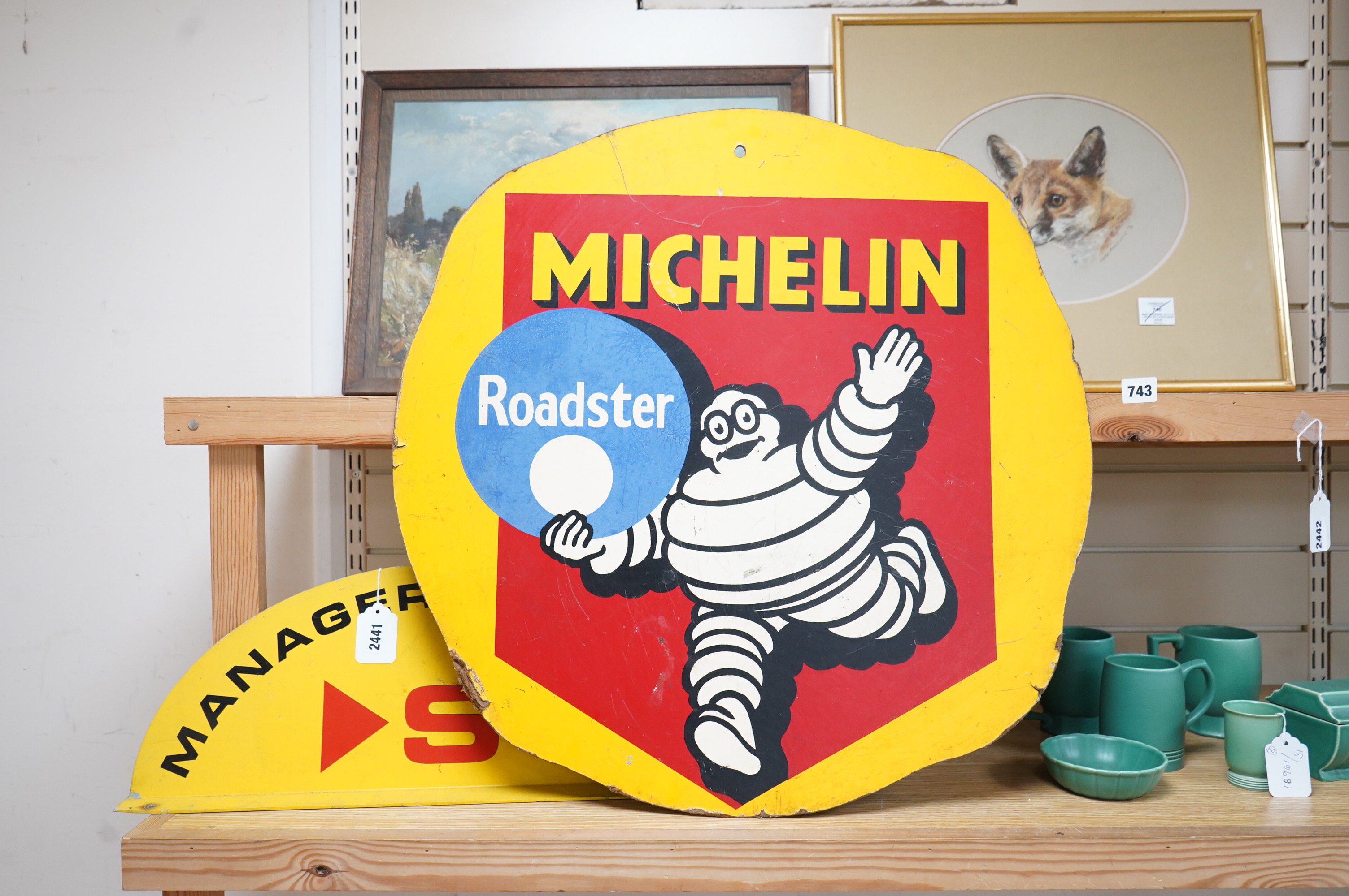 A Michelin Roadster advertising sign, 58cm high
